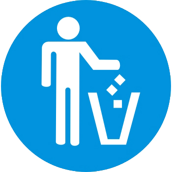 Loja Towbar - Placa Atenção - Jogue o papel no lixo
